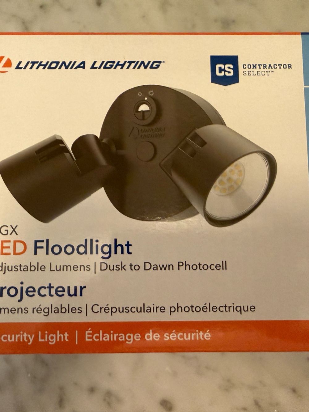 Dual-Head LED Floodlight in Black - Contractor Select